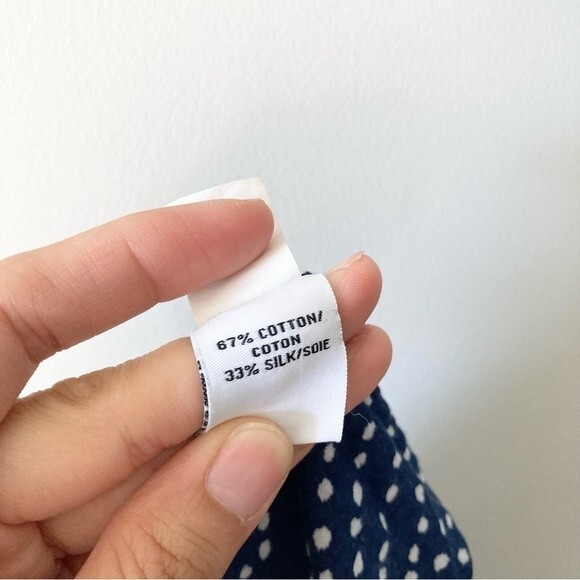 DVF Cotton Silk Polka Geometric Dot Button Up 4 - Picture 7 of 8
